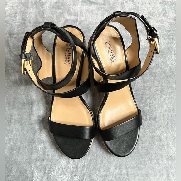 Michael Kors Black Wedge Sandals - Picture 3 of 8